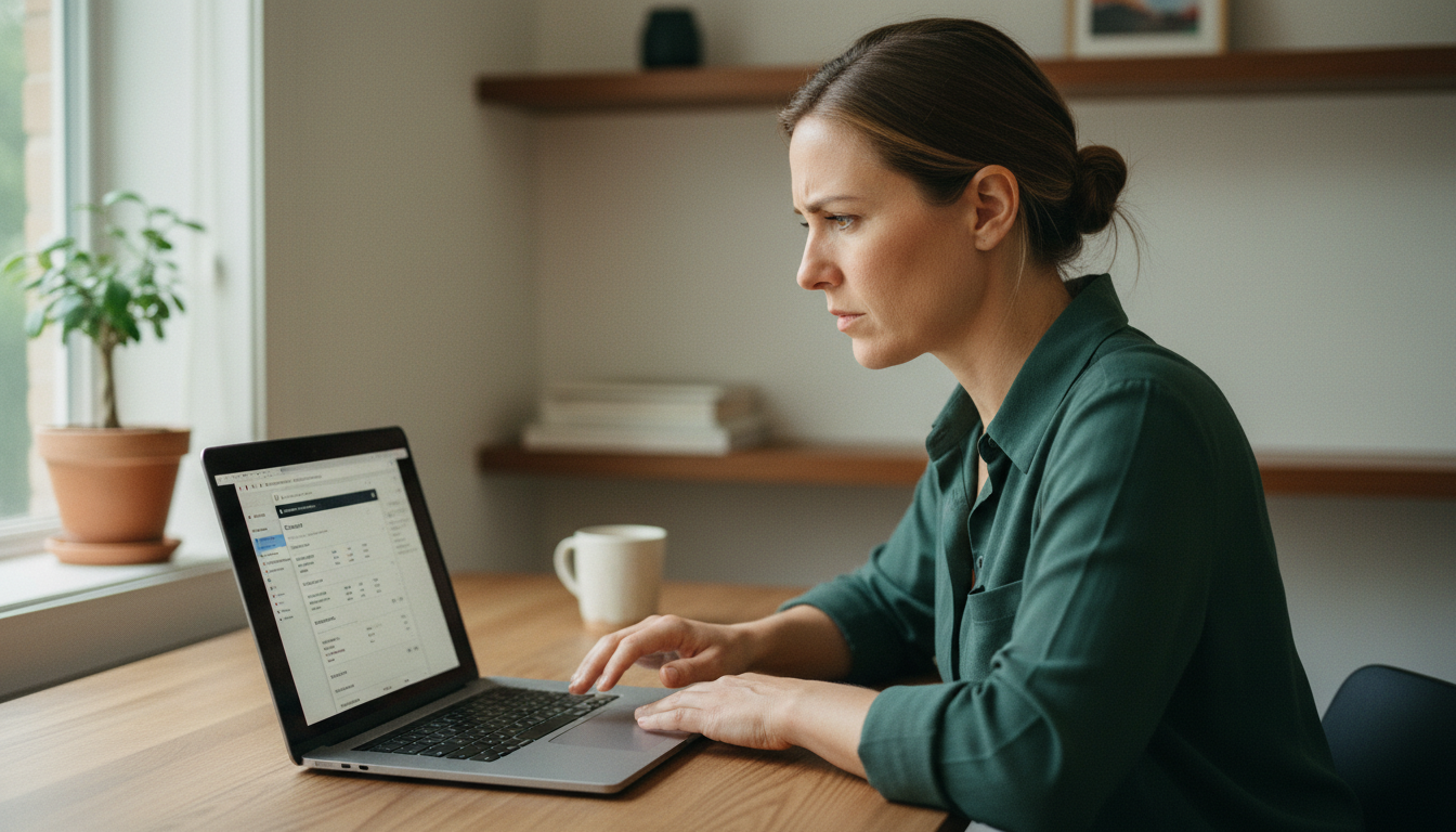 Ondernemer vergelijkt CMS-systemen op laptop — cms kiezen voor mkb website 2026