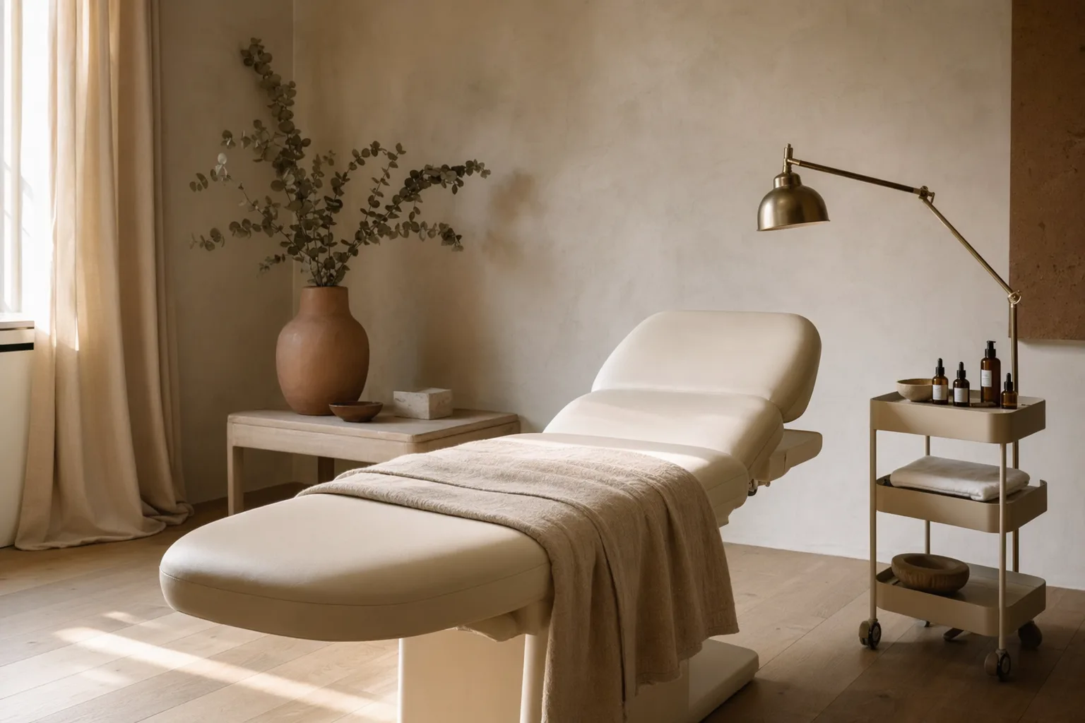 Behandelkamer Glow Atelier Utrecht — warm licht, rustige omgeving