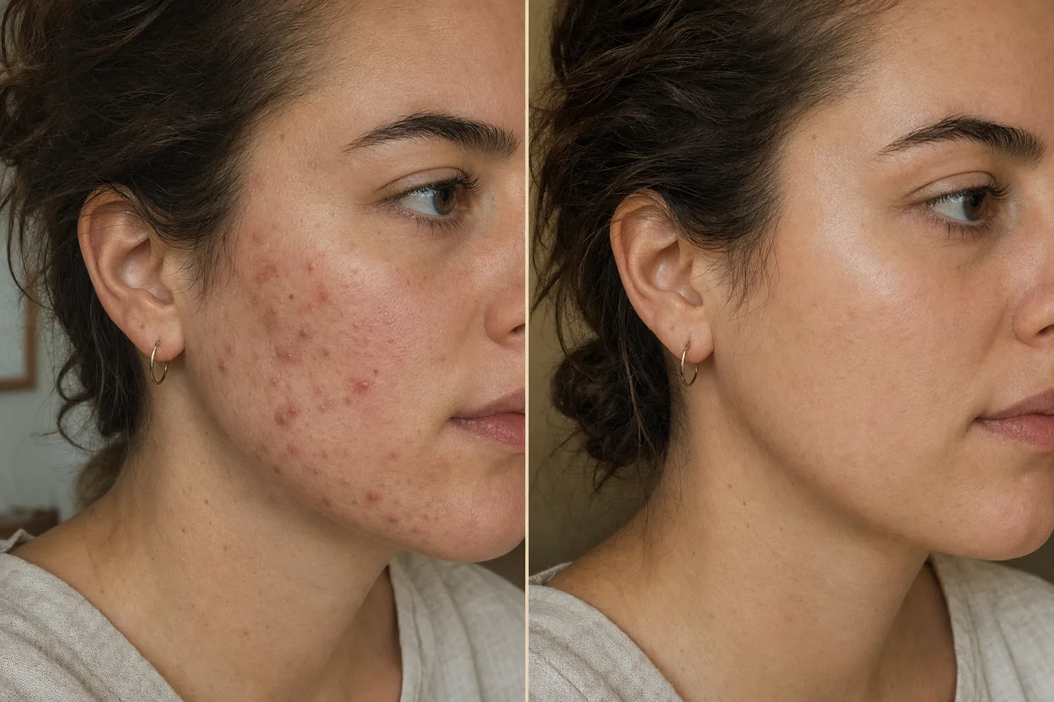 Voor/na 12 weken acne-traject