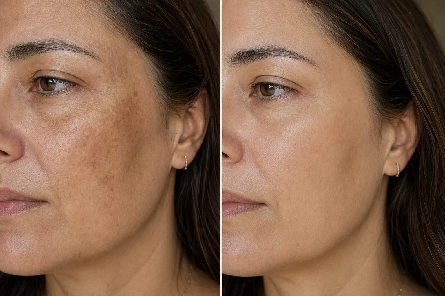 Voor/na 10 weken pigment-programma